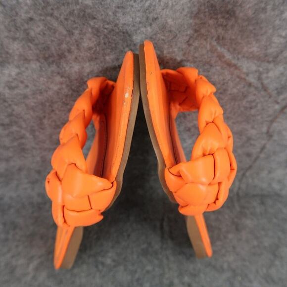 Ego Shoes Womens 39 Sandals Slides Woven Strap Slip On Casual Orange Square Toe - Picture 9 of 12